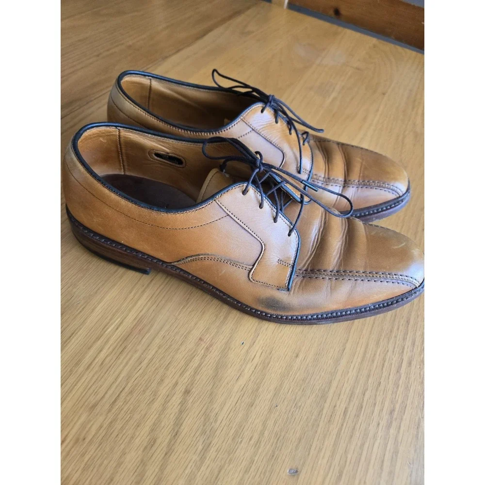 Allen Edmonds Dress Shoes Hillcrest Bicycle Toe Leather Men's 10 C Walnut Brown